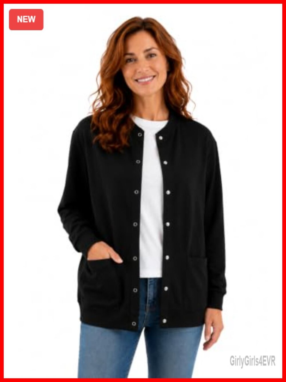 Fleece Snap Front Cardigan Soft Lightweight Sweatshirt Baseball Jacket Pockets